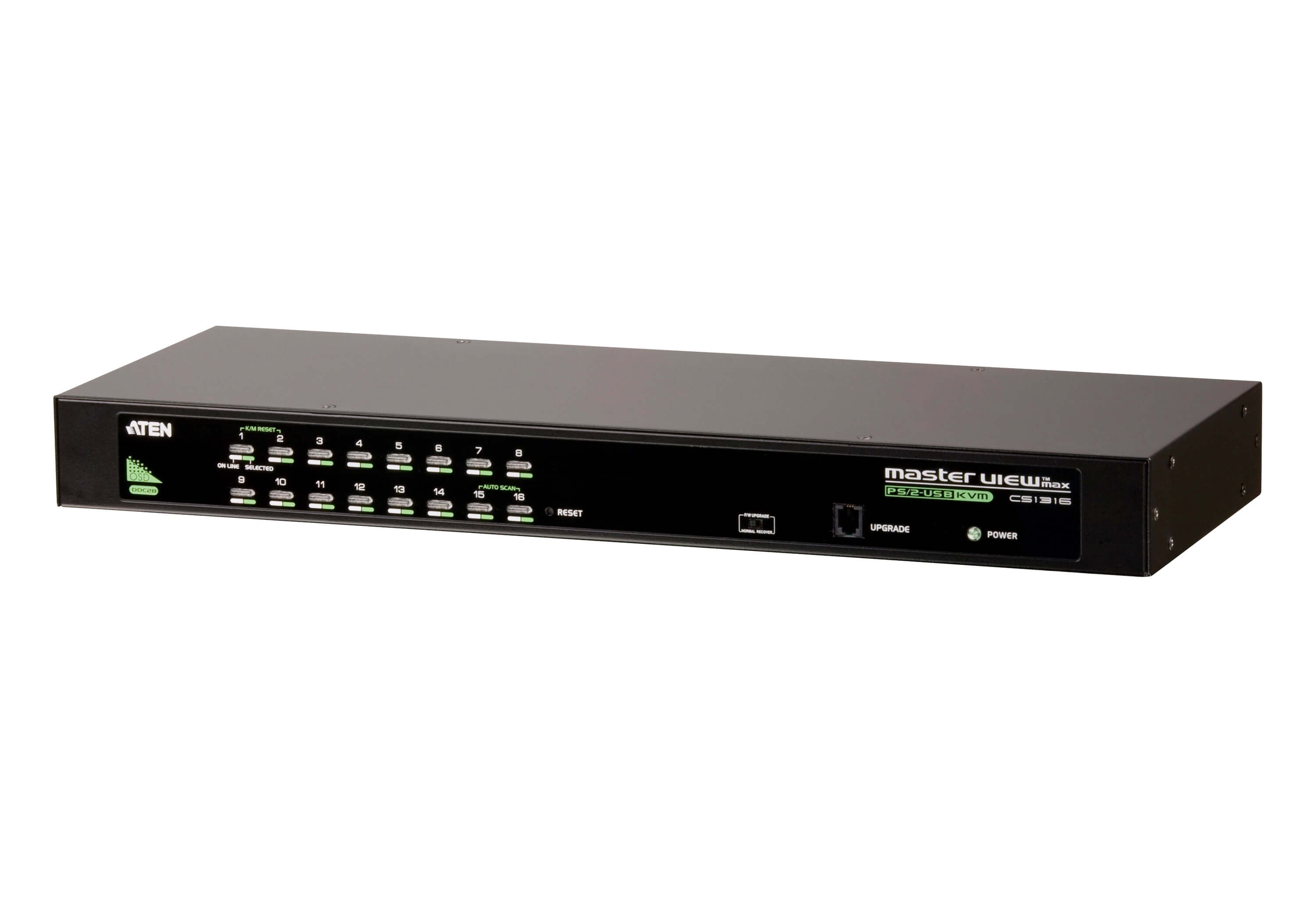 Aten Rackmount KVM Switch 16 Port VGA PS/2-USB, KVM Cables NOT Included, Selection Via Front & USD Menu, Broadcast Mode Aten Rackmount KVM Switch 16 Port VGA PS/2-USB, KVM Cables NOT Included, Selection Via Front & USD Menu, Broadcast Mode